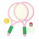 TOYANDONA 1 Satz Outdoor sportgeräte für Leichtes Badminton Set Ballspielzeug -Sport-Set Sportausrüstung Badmintonschläger-Kit Badmintonball Plastik