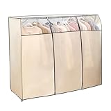 Kleiderständer Abdeckung, Hängende Kleidersack, Große Kapazität Kleiderschutzhülle Nicht Gewebtes Atmungsaktives Anzugtuch Kleiderschrank Kleiderstange Abdeckung Mit Reißverschluss(Size:160×52×120cm)