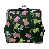 Münzgeldbörse mit niedlichem Mausaufdruck, für Damen, kompakt, Kussschloss, Münztasche, Reißverschluss, Reisen, Einkaufen, Geschenk