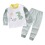 Kinder Baumwolle Schlafanzüge Basisscht Anzug Baby Mädchen Junge Schlafanzugoberteile Schlafanzughosen Schlafanzug Hülsen-Nette (H, 12-18 Months)