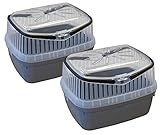 2er Sparpack Transportbox für Kleintiere wie Hamster, Meerschweinchen, Kaninchen usw. 2 x Grau