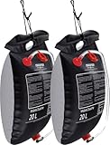 Stagecaptain MD-20 BK Mobildusche 2er Set - Campingdusche à 20 Liter Volumen - Camping Dusche Solar mit Duschkopf - Reisedusche heizt durch Sonne - Solardusche - Festivals, Garten, Camping, Wandern