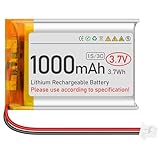 3,7V Lipo Akku 1000mAh 803040 Wiederaufladbarer Akku Lithium Polymer Akku mit Micro Ph1.25-Anschluss Integrierter Schutzschaltkreis für elektronische Geräte