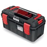 Kistenberg Werkzeugkiste Werkzeugkoffer Werkzeugkasten Werkstattkiste Toolbox Organizer im Deckel mit Boxen und Trennwänden, wasser- /staubdicht, Kunststoff S-Block Pro Abmessungen: 550 x 280 x 264 mm