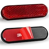polarmotor Motorrad Reflektor Rückstrahler Hinten 70 * 20 * 8mm E4-Geprüft Fahrrad Mini Katzenaugen Rot Selbstklebend 2 Stück