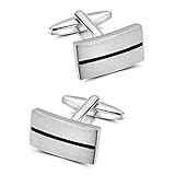 Mr.Van Manschettenknöpfe Herren, Klassisch Schwarz Streifen Cufflinks für Festival Geburtstag Weihnachten Geschenk Tanzparty (Metall)