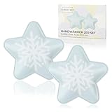 Nordstern Handwärmer Schneeflocken 2er Set - Wiederverwendbare Taschenwärmer für Kinder und Erwachsene - Taschen Wärmekissen 10 cm