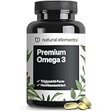 natural elements Premium Omega 3 – 120 Kapseln – GoldenOmega® mit 80% Omega 3 Anteil – in Triglycerid-Form – Laborgeprüft, aufwendig aufgereinigt und aus nachhaltigem Fischfang - ohne unnötige Zusätze