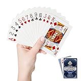 WUGAUWOR wasserdichte Spielkarten, Kunststoff Spielkarten, Kartenspiel, Poker Karten Spiele Wasserfeste Spielkarten für Camping Spiele, Playing Cards für Blackjack Bridge Kartenspiele, 1 Deck, Blau