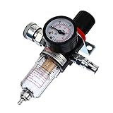 Operitacx Luftkompressor Wasserabscheider mit Druckminderer und Manometer für Bau Labor und Mechanik Leicht Kompakt Einfache Installation