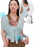 Konny FLEX AirMesh Babytrage – verstellbarer Sommer, einfach zu tragen, Babytrage, perfekt für Neugeborene bis zu 20 kg (XS-XL) – Mintgrau