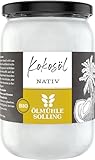 ÖLMÜHLE SOLLING - BIO Kokosöl | 100% natives Bio-Kokosnussöl | Ideal geeignet zum Braten, Backen und Frittieren, als Haut-& Haarpflege sowie für Hunde und Katzen | Inhalt: 500 ml
