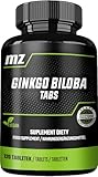 Ginkgo Biloba Extrakt 80 mg - 120 Vegane Tabletten - Enthält 24% Flavonglykoside und 6% Lactone - Unterstützt geistige Schärfe und Kreislauf - Nahrungsergänzungsmittel von MZ