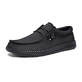 Bruno Marc Herren Mokassins Flache Slipper Slip on Loafer Weich Comfort Klassische Schuhe,Size 43,Schwarz,BLS211