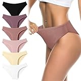 flintronic 6er Pack Unterhosen Damen Baumwolle, Stretch Slips, Baumwoll Hipster Unterwäsche, Cotton Underwear, Atmungsaktive Slip Frauen, M