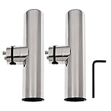 KAOLALI Rutenhalter 2 Stück für Boote Yachten Fischerboot, Einstellbar Polierter Edelstahl Angelrute RacksHalter