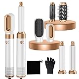 MogaWave Airstyler Pro Airbrush Haarstyler 6 in 1 Haar Styler mit Warmluftbürste, Föhnbürste, Rundbürstenföhn Haartrockner Auto Hair Wrap, Hair Air Styler Zum Styling, Volumisieren, Locken Und Glätten