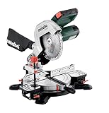 metabo Kappsäge KS 216 M - 1100 W, 216 mm Sägeblatt - Präzisionsschnitt, LED-Schattenlinie, integrierte Tischverbreiterung, leicht und mobil - Inkl. Hartmetall-Sägeblatt und Zubehör