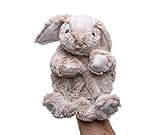 Uni-Toys - Handpuppe Hase (braun-meliert) - 24 cm (Höhe) - Plüsch-Puppe, Kaninchen - Plüschtier, Kuscheltier