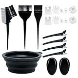 Kiuiom Haarfärbepinsel Schüssel Set,Pinsel zum Haare Färben,Haare Färben Zubehör Tool,DIY Beauty Salon Tool Kit,Haarfärbepinsel Haare Faerben,Haarfärbemittel Werkzeug,Premium Haarfärbepinsel Set