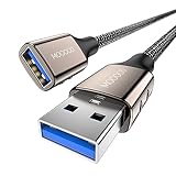 MOGOOD USB 3.0 Verlängerung Kabel 1M, USB Verlängerungskabel USB A Stecker auf A Buchse Gehäuse aus Nylon und Zinklegierung für USB-Stick, Tastatur, Drucker, PS4/5, USB Hub