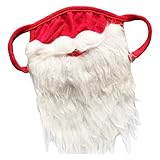 THINCAN Lustige Gesichtsmaske Weihnachtsmaske Realstic Dicker Weißer Bart Größe Flexible Gummiband Für Kinder Erwachsene