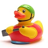 DUCKSHOP I Badeente Ruderboot I Quietscheente Kajak I Quietscheentchen Kanu I L: 7,5 cm I inkl. Gummienten-Schlüsselanhänger im Set