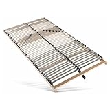 Sleepneo Stabiler Lattenrost 90x200, Lattenrahmen aus Buche, 42 Latten, 7 Komfortzonen, Federholzrahmen Made in Germany, Lattenrost 90 x 200 cm starr, hohe Traglast bis 150Kg