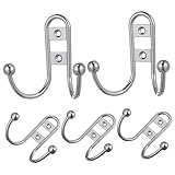 OKUMEYR 5 Stück Wandhaken aus Zinklegierung Stilvolle Doppelte Wandhaken für Jacken Handtücher und Aufhängemöglichkeit für Zuhause Platzsparend und Langlebig