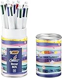 BIC 4 Farben Kugelschreiber Set 4 Colours, 8er Stifte Set in verschiedenem Design, Ideal als Geschenk, Message Box