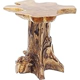 Kare Design Beistelltisch Tree Klein Nature, Braun, Teak Massivholz, Wohnzimmertisch, Couchtisch, 50x40x40cm (H/B/T)