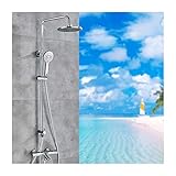 Dusch Thermostatische Niederschlags -Duschmischer -Set freiliegende Höhenverstellbar dusche Dusche mit Diverter und Kit, 10 Zoll Chrom Finish (B) LWX