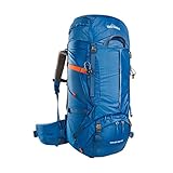 Tatonka Yukon 50+10 - Trekkingrucksack mit Frontzugriff, verstellbarem Rückensystem, extra Bodenfach, Regenhülle und 60 Liter Volumen (blue)