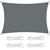 AFXXE Sonnensegel Rechteckig Wasserdicht UV-Schutz 2 x 3m, Ohne Bohren für Balkon, Terrasse, Garten, Wohnwagen (Grau)