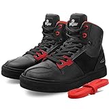 Grapelet Motorradschuhe Herren,Atmungsaktive Motorradstiefel Männer,Lässige Motocross Schuhe mit Verstärktem Leder,Knöchelpolster,rutschfest,Seitlichem Reißverschluss(44EU)