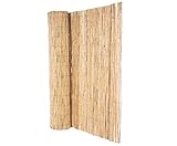 bambus-discount.com Schilfmatte bambussi 180 x 500cm mit grünem Draht verwebt - Hohe Sichtschutz Schilfrohrmatte 1,8m x 5m Made in EU