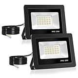 Realky LED Strahler Außen,[2 Stück] 20W LED Fluter 24 LED Solarleuchten IP65 Wasserdichte, 2000LM Außenstrahler 6000K Kaltweiß Scheinwerfer, Ideale Aussenleuchte für Garten, Innenhöfe