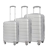 OUYUE Koffer Koffersets Hardside Mit Doppelspinner, 3-teiliges Reisegepäckset, Leicht Reisekoffer (Color : C, Size : 20+24+28in)