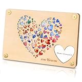 Wanheart Geldgeschenk Holz Grußkarte, Holz Geldgeschenk Geburtstag - Kreative Geldgeschenk Verpackung aus Lindenholz - Einzigartiges Geburtstagsgeschenk für Männer und Frauen (herzförmig)