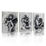 Novatique Sexy Wandkunst, abstrakt, abstrakt, sexy Poster, Leinwanddruck, Paar, Malerei, Kunstwerk für Schlafzimmer, Wohnzimmer, 30,5 x 40,6 x 3 Stück, 3 Stück