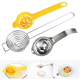 Eiertrenner, Pack of 3 Eigelbtrenner, Eitrenner Edelstahl,Trennung Von Eiweiß Und Eigelb, White Egg Yolk Filter Separator for Separating Protein and Egg Yolk, Easy Storage for Kitchen, Baking Tool