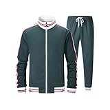 ZPB Herren Trainingsanzug Jogginganzug Sportanzug Fußball Sporthose Männer Hoodie Hose für Gym Tracksuit-Green-L