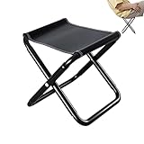 MFJS Tragbarer Klapphocker, zusammenklappbar, für den Außenbereich, robust, kleiner Klappstuhl, leicht, Trekking-Hocker, kompakt, aus Aluminiumlegierung