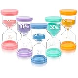 TNEDFOD 5 Stück Sanduhren Set, Bunter Sanduhren für Kinder, Glas Timer,3/5/10/15/30 Min, Macaron-Farbe Sanduhren für Lernen, Spiel Timing, Kreative Geschenke, die Dekoration im Home Office