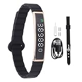 VELATEMOR Smart Armband, Fitness -Tracker, Wasserschutz -Aktivitäts -Tracker, Stufenzähler -Fernfoto für Android -Telefone mit Dem Gesundheitswaffen (Gold)