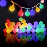 AGOTD 40 LED Lichterkette Kugel, 5M Lichterkette Batteriebetrieben Lichterketten Wasserdicht, Ideal Deko für Zimmer, Balkon, Weihnachten, Party, Garten (Bunt)
