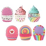 NVIYAM 300 Stück Muffinform Papier Muffinförmchen Papier Muffins Papierförmchen Mini-Muffinförmchen Standard Cupcake Förmchen Muffin Förmchen Papier Muffin Papierförmchen Papier Fällen Liners Wrapper