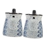 Ciieeo 2Stücke Japanische Essig und Sojasauceflaschen aus Keramik Gewürzspender für Langlebig Reinigen für Traditionelle Gerichte