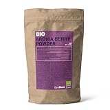 GymBeam BIO Aroniabeeren (Pulver) - Reines schwarzes Aroniafruchtpulver, mit leicht säuerlichem Geschmack, natürliche Farbe, Zuckerfrei, Fettarm, vegan, ohne Zusatzstoffe, Proteinquelle, 200 g