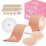 ZXZH Klebe BH Push Up Boob Tape - Brust Tape für Grosse Brüste - Boobietape - Unsichtbar Silikon Nipple Cover, Nippelpads und Fashion Tape Set